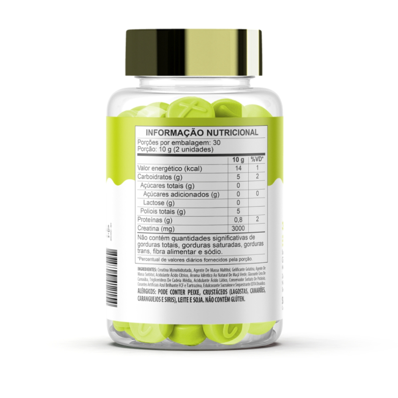 03 POTES CREATINA EM GOMAS COM 60 unid - GOALMY GUMMIES CREATINE 