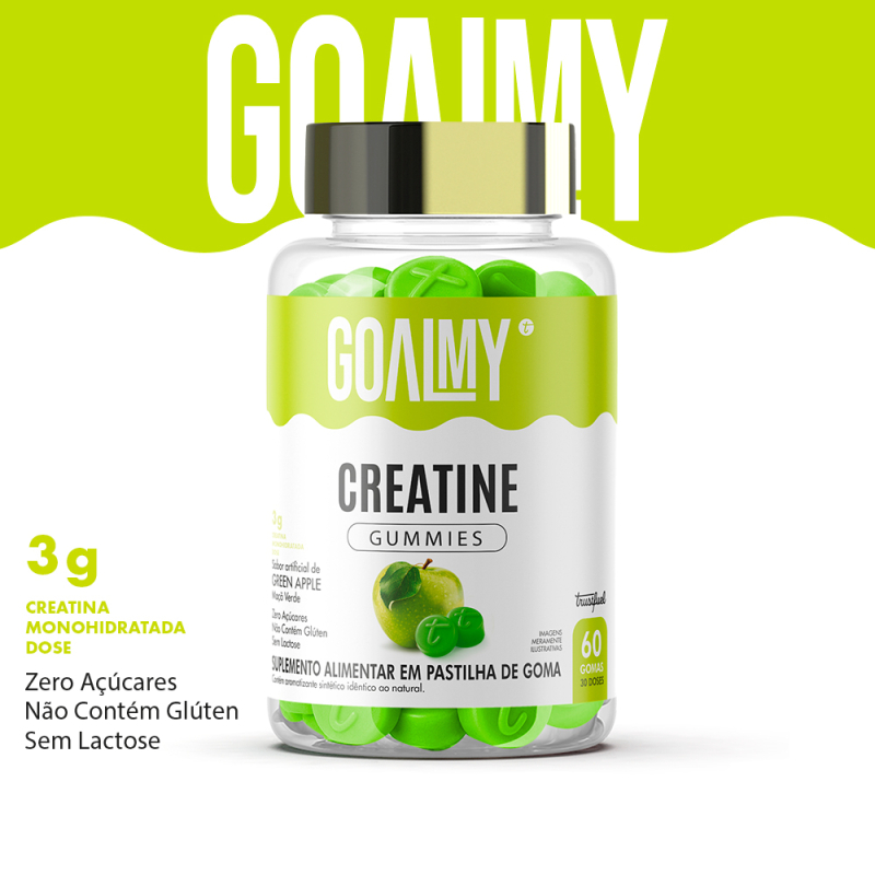 CREATINA EM GOMAS - GOALMY GUMMIES CREATINE - GREEN APPLE - 60 un