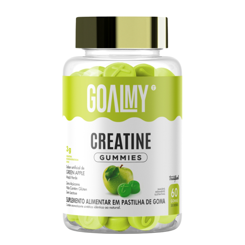 CREATINA EM GOMAS - GOALMY GUMMIES CREATINE - GREEN APPLE - 60 un