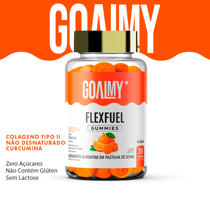 GOALMY GUMMIES FLEXFUEL - COLÁGENO, CÚRCUMA & ÁCIDO HIALURÔNICO - ORANGE
