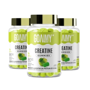 03 POTES CREATINA EM GOMAS COM 60 unid - GOALMY GUMMIES CREATINE 