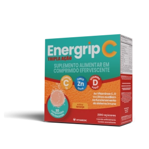 ENERGRIP C, D E Zn - TRIPLA ACAO COM 30 COMPRIMIDOS EFERVESCENTES