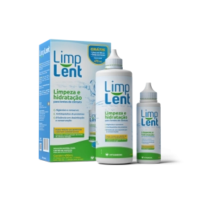 KIT LIMP LENT SOLUÇÃO PARA LENTES DE CONTATO - 350ML + 120ML + ESTOJO