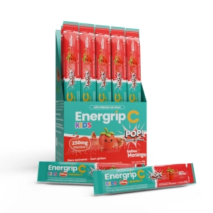 VITAMINA C - POP KIDS - ENERGRIP - 20 STICKS SABOR MORANGO 250MG